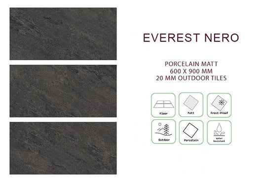 Everest Nero 600x900x20mm (Outdoor)