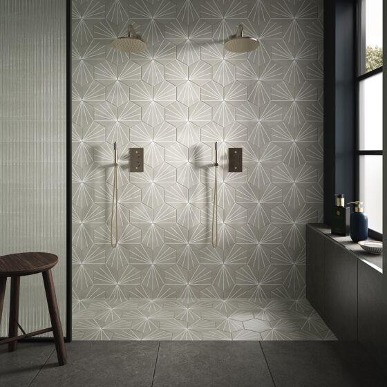 Sunburst Grey Matt Glazed Porcelain W&F 232x267mm