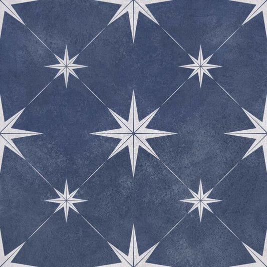 Vincent Navy Blue Patterned Vitrified Ceramic 335x335mm