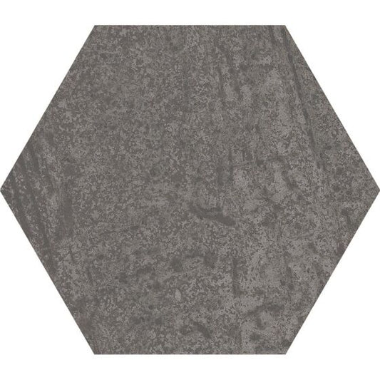 Hex Anthracite Glazed Porcelain Wall & Floor Tile 175x202mm