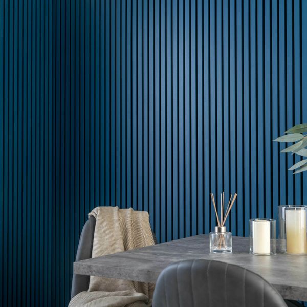 Denim Blue Acoustic Wood Slat Panel