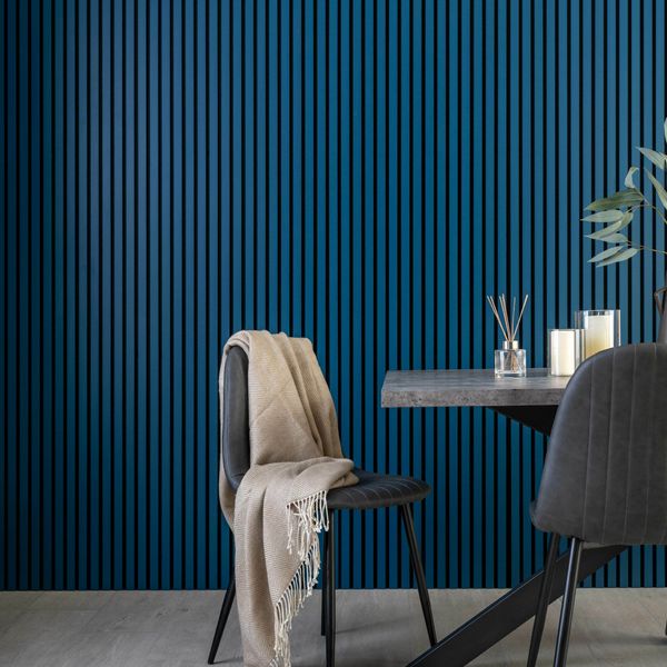 Denim Blue Acoustic Wood Slat Panel