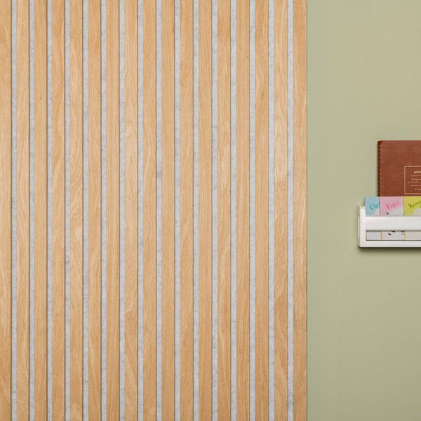 Oak Acoustic Wood Slat Panel (Grey Felt)