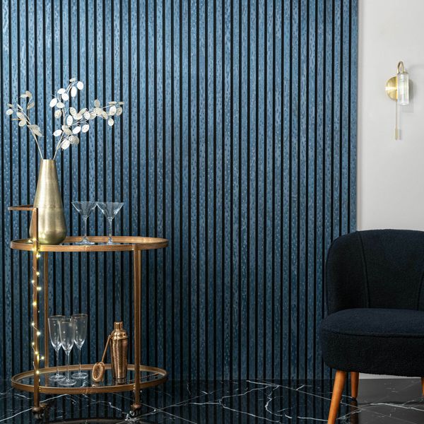 Peacock Blue Acoustic Wood Slat Panel